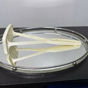 Vintage Foley Cream Plastic Potato Masher Mid-Century Kitchen Tool USA
